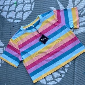 Colorful Striped Crop Top